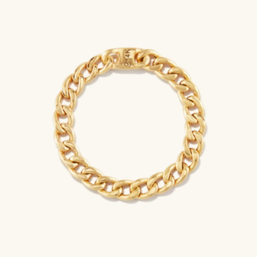 mejuri thin chain ring size 6 14kt